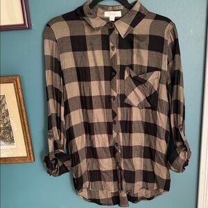 Becool Black and Tan Checkered Shirt 178